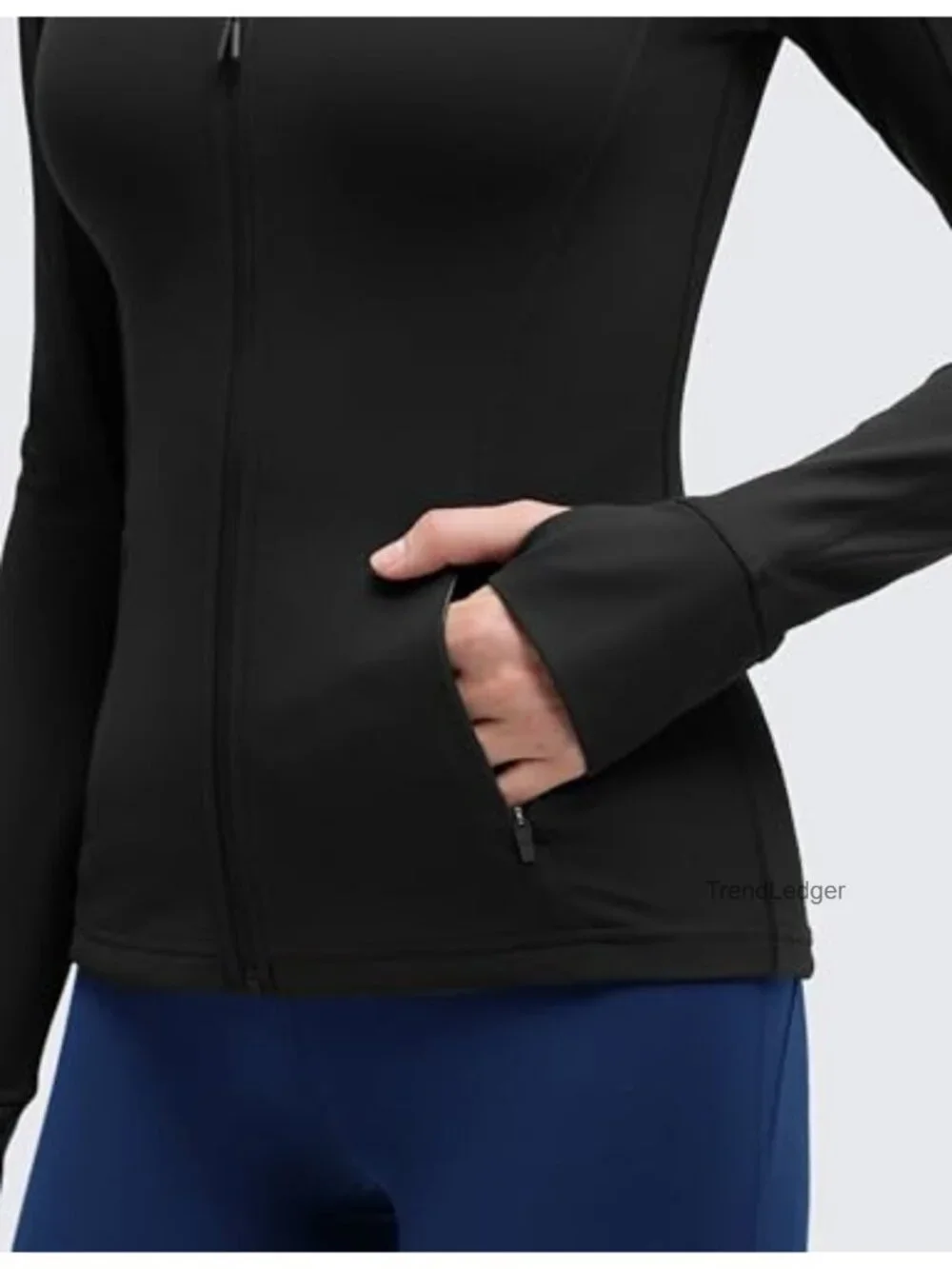 Butterluxe Hip Length Full Zip Track Jacket with Thumb Holes
